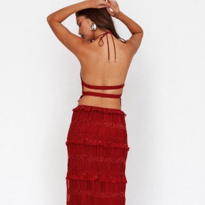 The Caribbean Set - Red (Top and Skirt)